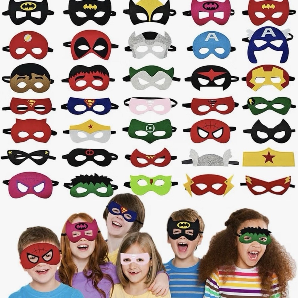 Superhero Masks Party Favors for Kids 30 Pcs Cosplay Birthdays Decorations